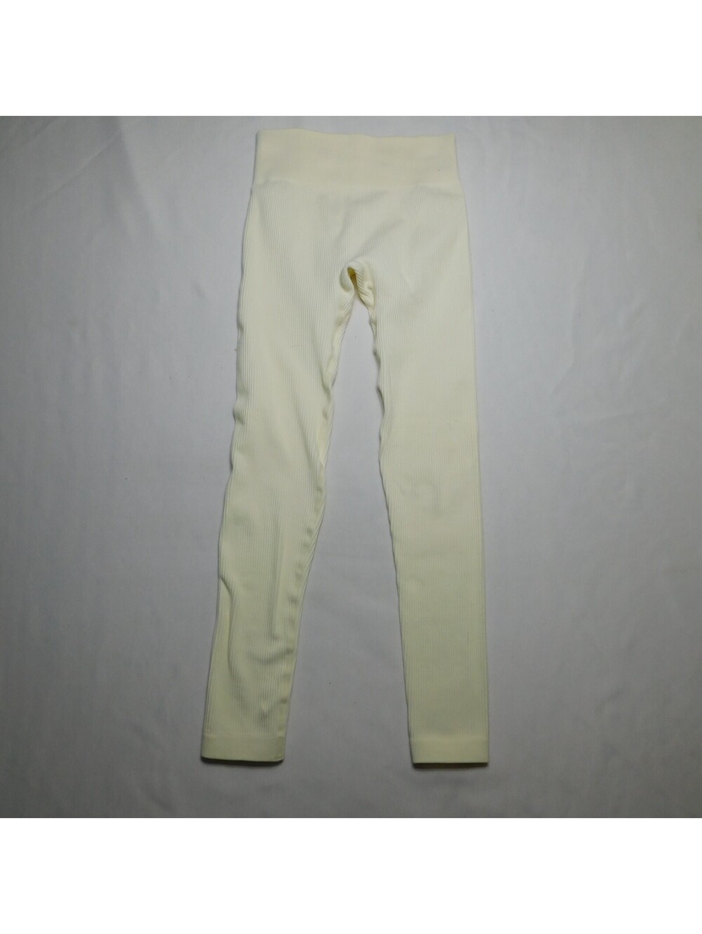 Seamless Ribbed Leggings Womens Size S Cream White Athletic Workout Yoga Pants